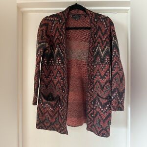 Lucky Brand Rust and Black Patterned Cardigan